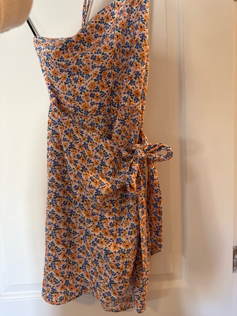Forever 21 Peach and Blue Floral Camisole Dress